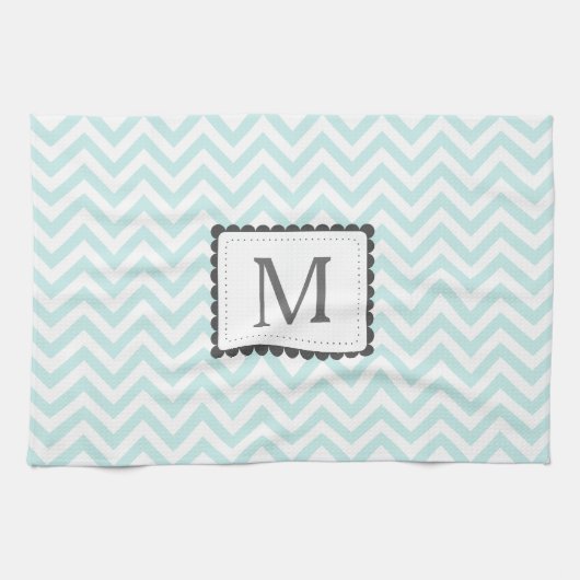 Linge De Cuisine Monogramme bleu et blanc en bon état de coutume de (Horizontal)