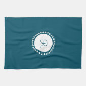 Linge De Cuisine Monogramme bleu marine (Horizontal)