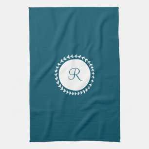Linge De Cuisine Monogramme bleu marine