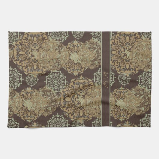 Linge De Cuisine Monogramme Boho Moody Mandalas (Horizontal)