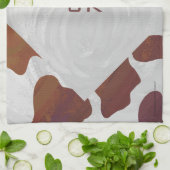 Linge De Cuisine Monogramme Brown et blanc de vache (Plié)
