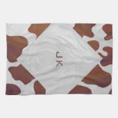 Linge De Cuisine Monogramme Brown et blanc de vache (Horizontal)