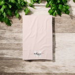 Linge De Cuisine Monogramme Brush Calligraphie Blush rose<br><div class="desc">monogramme de serif gras combiné avec calligraphie manuscrite brosse.</div>