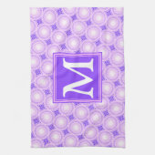 Linge De Cuisine Monogramme cercles violets motif (Vertical)