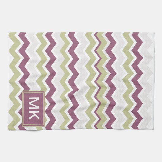 Linge De Cuisine Monogramme Chevron Brick (Horizontal)