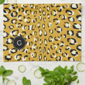 Linge De Cuisine Monogramme chic moderne de motif d'impression de (Plié)