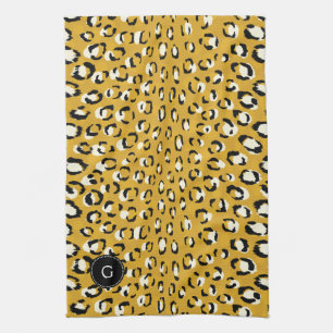 Linge De Cuisine Monogramme chic moderne de motif d'impression de