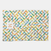 Linge De Cuisine monogramme circulaire à quarts motifs à tonalité c (Horizontal)