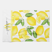 Linge De Cuisine Monogramme citron blanc botanique  (Horizontal)