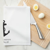 Linge De Cuisine Monogramme classique Ancre de bateau (Quart Plié)