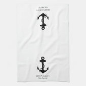 Linge De Cuisine Monogramme classique Ancre de bateau (Vertical)