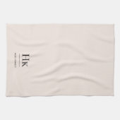 Linge De Cuisine Monogramme classique Élégant Simple Minimal Blush (Horizontal)