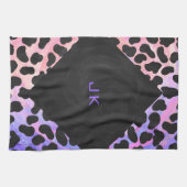 Linge De Cuisine Monogramme Dalmatien noir et rose (Horizontal)