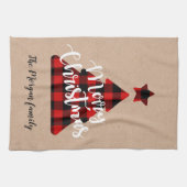 Linge De Cuisine Monogramme d'arbre de Noël de Buffalo (Horizontal)