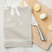 Linge De Cuisine Monogramme d'armature beige | Couleurs modifiables (Quart Plié)