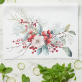 Linge De Cuisine Monogramme de baies de vacances hivernales classiq (Plié)