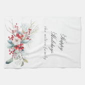 Linge De Cuisine Monogramme de baies de vacances hivernales classiq (Horizontal)