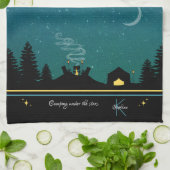 Linge De Cuisine Monogramme de camping sous les étoiles (Plié)
