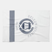 Linge De Cuisine Monogramme De Conception De La Couronne Bleue De L (Horizontal)