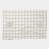 Linge De Cuisine Monogramme de contrôle de buffle beige doux (Horizontal)
