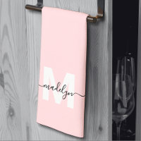 Monogramme de couleur rose fardé