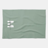 Linge De Cuisine Monogramme de couleur vert sauge (Horizontal)