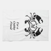 Linge De Cuisine Monogramme de crabe en forme de crayon noir (Horizontal)