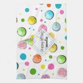 Linge De Cuisine Monogramme de cupcakes et points d'anniversaire (Vertical)