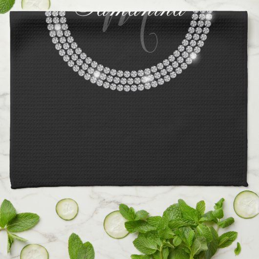 Linge De Cuisine Monogramme de diamants (Plié)