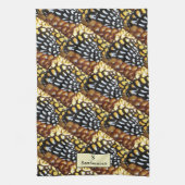 Linge De Cuisine Monogramme de faisan Brown, Jaune, Réveille Noire (Vertical)