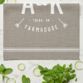 Linge De Cuisine Monogramme de famille Rustique Arrow (Plié)