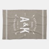 Linge De Cuisine Monogramme de famille Rustique Arrow (Horizontal)