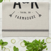 Linge De Cuisine Monogramme de famille Rustique Arrow (Plié)