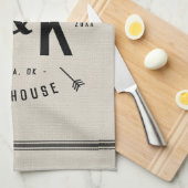 Linge De Cuisine Monogramme de famille Rustique Arrow (Quart Plié)