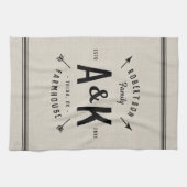 Linge De Cuisine Monogramme de famille Rustique Arrow (Horizontal)