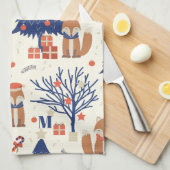 Linge De Cuisine Monogramme de Fox Cuties (Quart Plié)