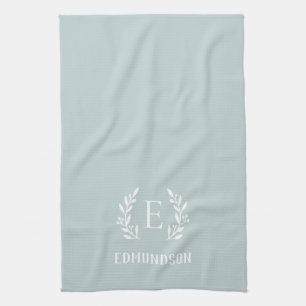 Linge De Cuisine Monogramme de la branche agricole bleue Couleurs