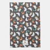 Linge De Cuisine Monogramme de la ferme de la famille du poulet (Vertical)
