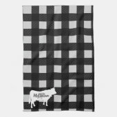 Linge De Cuisine Monogramme de la vache | à plaid de ferme (Vertical)