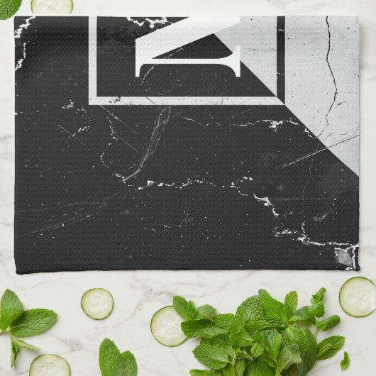 Linge De Cuisine Monogramme de marbre (Plié)