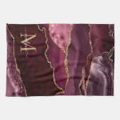 Linge De Cuisine Monogramme de marbre de la Parties scintillant d'o (Horizontal)