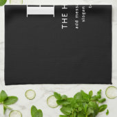 Linge De Cuisine Monogramme de nom et message moderne éditable | No (Plié)