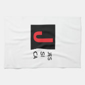 Linge De Cuisine Monogramme de nom professionnel élégant moderne (Horizontal)