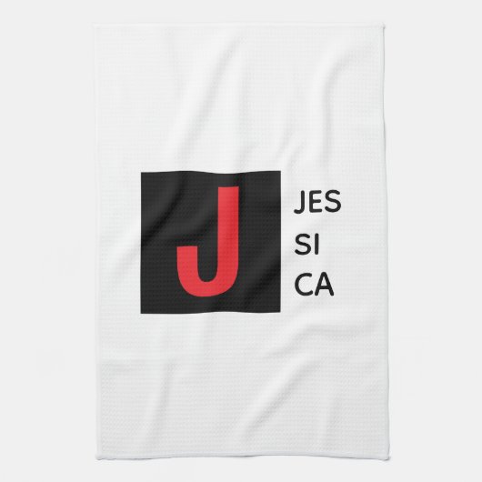 Linge De Cuisine Monogramme de nom professionnel élégant moderne (Vertical)