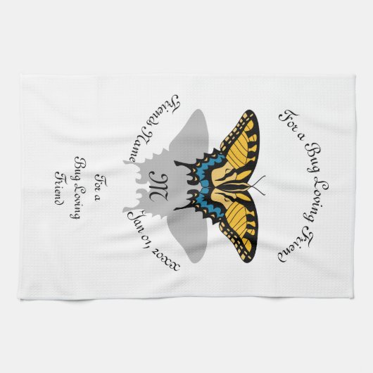 Linge De Cuisine Monogramme de papillon Swallowtail (Horizontal)