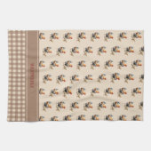 Linge De Cuisine Monogramme de poulet de pays rustique | Nom (Horizontal)