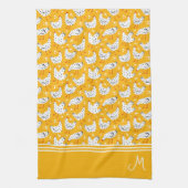 Linge De Cuisine Monogramme de poulet rétro personnalisé (Vertical)