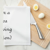 Linge De Cuisine Monogramme de silhouette de cheval de mer noir (Quart Plié)