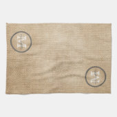 Linge De Cuisine Monogramme de toile de jute (Horizontal)