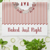 Linge De Cuisine Monogramme des fils de Noël initial (Plié)